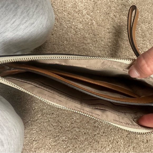 Michael Kors Gold and White Patterned Wristlet - Picture 3 of 3